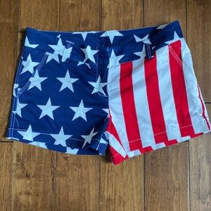 Loudmouth Stars & Stripes mini shorts size 8